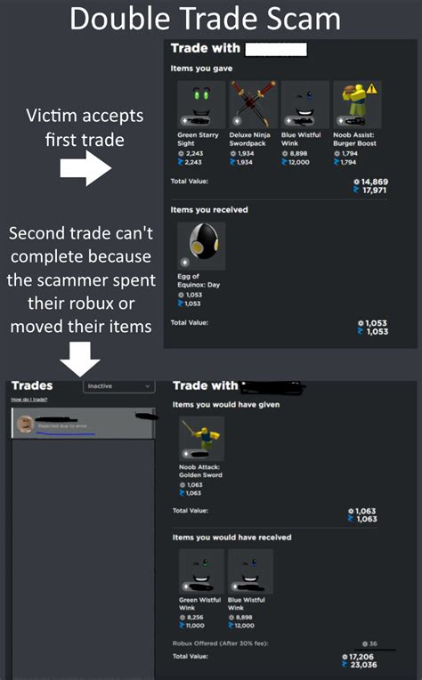 roblox trade in scams